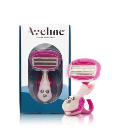 Aveline Women's Razor with 6-Blade Lubricated Cartridge - Multi-Grip Handle for Sensitive Skin with Lubricating Stip 1 Count (Pack of 1)