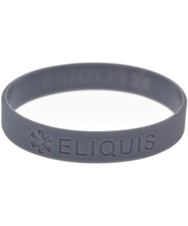 4 Pack ELIQUIS Medical Alert ID Silicone Bracelet Wristbands for Men and Women - Buy Online on GoSupps.com