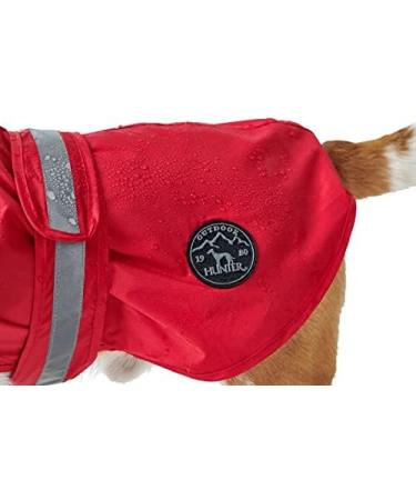 HUNTER UPPSALA Rain Dog Raincoat - Reflective Stripes Size 35 Red | Shop Internationally for Quality Pet Gear - Buy Online on GoSupps.com