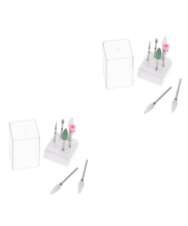 FRCOLOR 2 Sets Nail Clipper Grinding Head Nail File Nail Tools Nail Art Drill Kit Drill Bit for Nails Nursing Diamond Drill Bits Electric File for Nails Ceramic Manicure Rubber Supplies