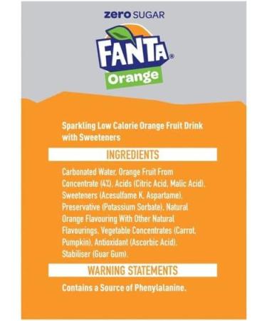 Fanta Orange Zero No Sugar 500ml (24 Bottles) Orange 24 Bottles - Buy Online on GoSupps.com