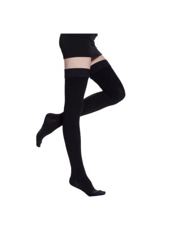 GPAR Premium Medical compression stockings class 2 unisex 23-32 mmHg toe-locked thigh-high stockings in varicose veins edema leg pain thrombosis (color: black size: xl)
