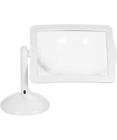 3X Reading Magnifier Magnifying Glass with LED Light Large A4 Sheet Illuminated Vision Aid Handheld with Foldable Stand Hands Free Assisted Reading Aid Lens for Books Seniors White Hilarious123