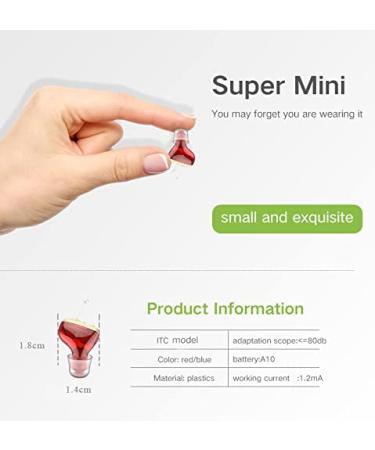 CIC Digital Hearing Amplifiers for Adults - Wireless Portable ITC Sound Enhancers (Red/Blue) - Buy Online on GoSupps.com