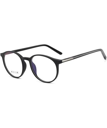 Koosufa Retro Round Blue Light Filter Glasses | Ultra-Light TR90 Frames | Anti-Fatigue & Gaming Glasses for Women - Matt Black with Case - Buy Online on GoSupps.com