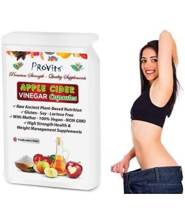 Apple Cider Vinegar Capsules 1200mg - Natural Weight Loss & General Health Supplements - Vegan Friendly - High Strength with Probiotics & Antioxidants - Buy Online on GoSupps.com