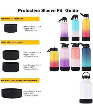 Protective Silicone Sleeve for Hydro Sports, Simple Modern, Takeya, MIRA, Iron Flask Water Bottles - BPA Free Anti-Slip Cover (Night Black, 32/40 oz) - Buy Online on GoSupps.com