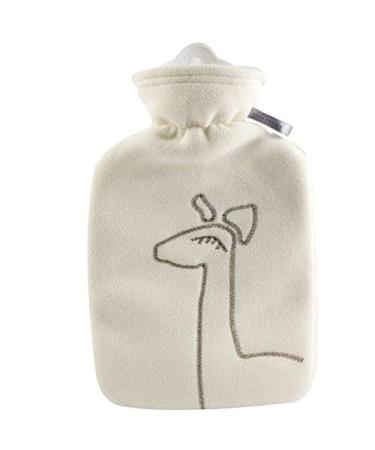 Hot Water Bottle with Cover - Hot Cold Pack Made of Burst Resistant Thermoplastic with Fleece Sleeve Helps Relieve Muscle Aches & Pains, Menstrual Cramps, Flu Symptoms (1.8 L White Deer Application)
