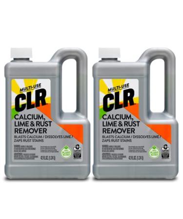 CLR Calcium, Lime & Rust Remover, Blasts Calcium, Dissolves Lime, Zaps Rust Stains, 42 Ounce Bottle (Pack of 2) 42 Ounce (Pack of 2)