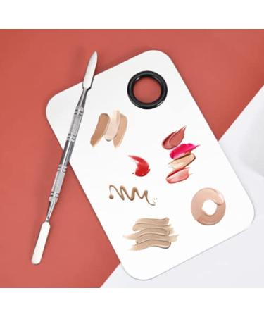 Aebor 2pcs Stainless Steel Makeup Palette Set with Spatula - Professional Artist Tool for Mixing Foundation and Nail Art - Buy Online on GoSupps.com