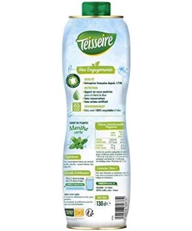 TEISSEIRE Mega Mint Syrup 130 cl (Pack of 3) - Buy Online on GoSupps.com