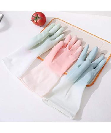 Gloves Transparent White Household Washing Dishes and Clothes Waterproof Plastic Household Cleaning Non Slip Durable high Temperature Resistant Thin Gloves Bicolorgreen - Buy Online on GoSupps.com