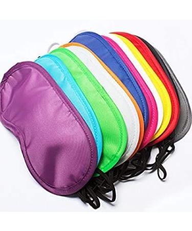 12 Pieces Multicolor Eye Mask Shade Cover Lightweight Comfortable Soft Blindfold Sleep Mask Eyeshade with Nose Pad and Elastic Straps for Kids Women Men Travel Sleep Game Shift Work Naps 12 Colors
