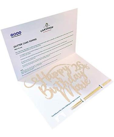 Personalized Happy Birthday Glitter Cake Decoration - Custom Colors & Names for Every Age | Cakehop - Buy Online on GoSupps.com