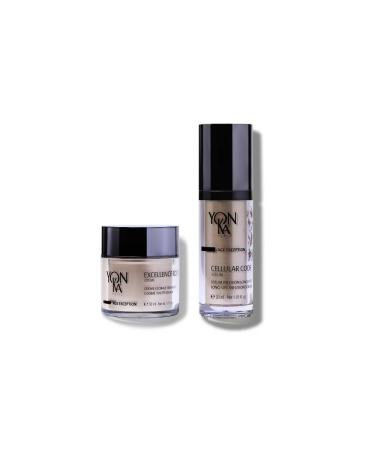 Yonka Yonka Excellence Code Cr me 50 ml + Cellular Code Serum Yonka 30 ml - Anti-Aging Care for Mature Skin - Dermatological Results 97% Natural