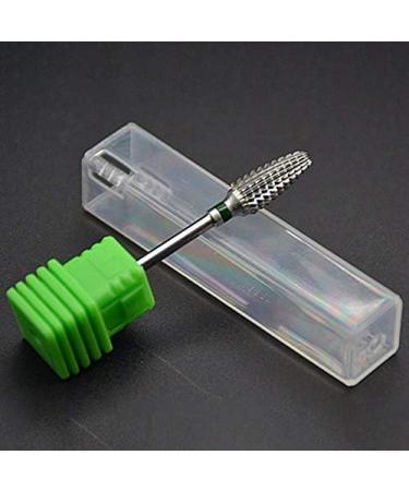 Obahdirry Conical Hard Electric Nail File Drill Bit Coarse and Hard Nail Tungsten Steel Polishing Head Multi-Tooth Green silver & green - Buy Online on GoSupps.com