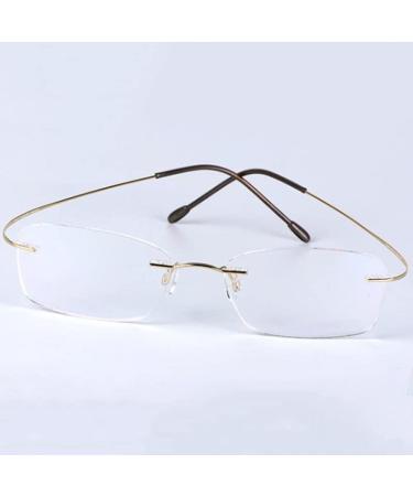 Buli Reading Glasses 1.00 - Ultra-Light Titan Glasses for Men | Invisible Computer Reading Aid - Gold - Buy Online on GoSupps.com