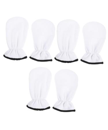 Ipetboom 3 Pairs Maintenance Essential Oil Gloves Bath Gloves Keychain Magnifying Glass Beauty Hand Gloves Beauty Care Gloves Body Scruber Paraffin Hot Polyester Mittens Mask White