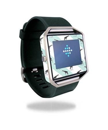 MightySkins Skin Compatible with Fitbit Blaze wrap Cover Sticker Skins Aqua Giraffe