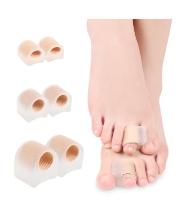 Gel Toe Separators for Women Men 3 Pairs Fabric Toe Spacers Bunion Corrector Pads for Overlapping Hammer Toes Pain Relief