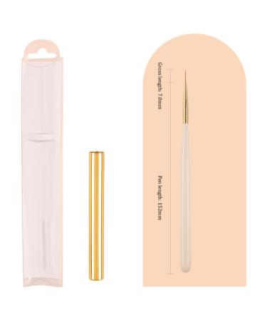 Japanese White Gold Rod Nail Pen Set - 12 Sizes Nail Brush Pen Set for Manicure