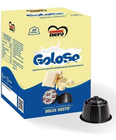 Cuore Nero Caffe Drinks - Pack of 60 (6 boxes of 10 capsules) Compatible Dolce Gusto Capsules to choose from: Mars Oreo Twixx Kinder Bueno Nutella Milk - L'Emporio del caff  - Buy Online on GoSupps.com