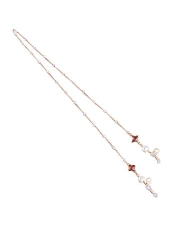 Seasaww Glasses Chain Retro Fashion for Reading Glasses Children Adults Orange Approx. 68 cm As described No gemstone