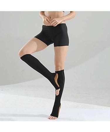 Huante Compression Stockings - Zippered Knee Support Socks | Open Toe Prevent Varicose Veins | Gray-Pink L/XL - Multicolored Stretch Wear for Comfort - Buy Online on GoSupps.com