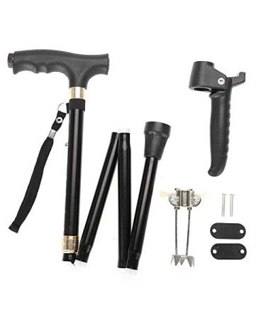 Folding Walking Stick Folding Walking Stick Crutch for Blind Cane with Guide for Folding Walking Stick for Elderly People in Aluminum Alloy with LED Light powerfully