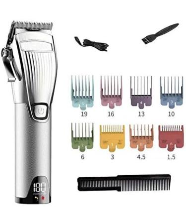 Panysilioer Hair Clipper Professional Hair Trimmer Rechargeable Men's Cordless Haircut Adjustable Ceramic Blade Clipper Silver - Buy Online on GoSupps.com