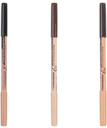 twcrvil 2 in 1 Double-ended Eyebrow Pencil Three Colors Eyeliner Concealer Invisible Professional Pen Cosmetics Long Lasting Black 1 count (Pack of 1) - Buy Online on GoSupps.com