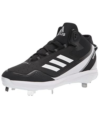 adidas Men's Icon 7 Mid Baseball Shoe 11.5 Black/White/Silver Metallic