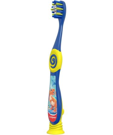 Colgate Dinosaur Kids Toothbrush with Suction Cup | 2-5 Years | Extra Soft Bristles - Pack of 2 - Buy Online on GoSupps.com