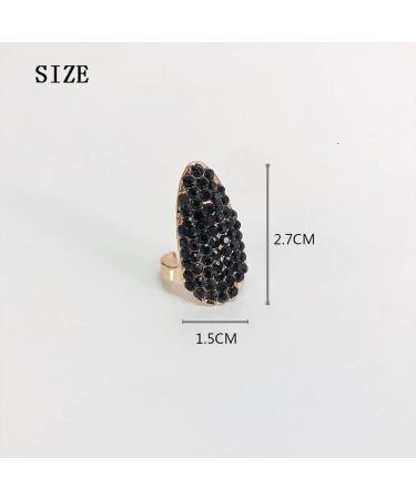 Trendy Glitzer-Crystal Finger Tip Rings for Women | Colorful Sparkling Nail Rings | Perfect for Parties & Special Occasions - Buy Online on GoSupps.com