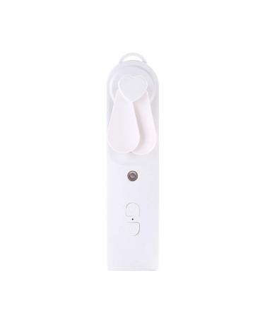 Portable 2 in 1 Mini Fan Humidifier USB Rechargeable Handheld Fan Water Spray Mist Fan Face Steamer Air Conditioner for Outdoor (Color : Pink) yubin1993 (Color : White)