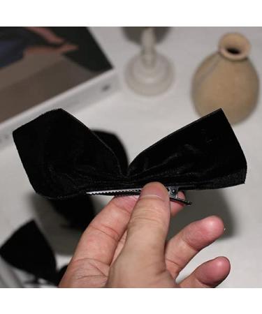 Black Ribbon Bow Hair Clips - Cute Accessories for Girls & Women [1 Pair] - Buy Online on GoSupps.com