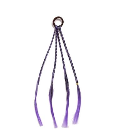 Girls Clip In Braids Dreadlocks Braid Bobbles Scrunchies Party Hair Dress Up (1 Purple) 1 Purple