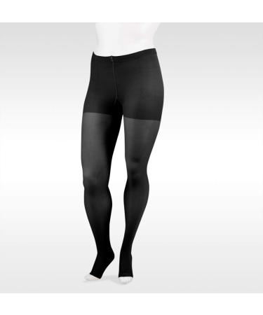Juzo Soft Compression Pantyhose Short Open Toe 30-40mmhg II Black