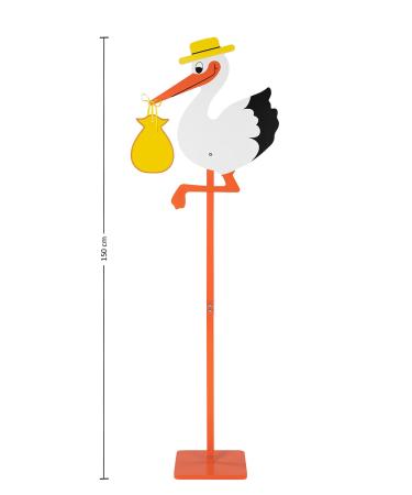 Theolino Storch Birth - Premium 150 cm Wooden Stork - Double-Sided Print - Unique Baby Gift for Birth - Perfect for Boys & Girls - Buy Online on GoSupps.com