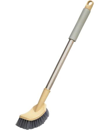 Bathroom Toilet Bowl Brush with Plastic Long Antislip Handle Curved Angled Cleaner Wall Hanging Scrubber Deep Cleaning Tool Household Gadget Deep Cleaning Brush Set Yellow - Buy Online on GoSupps.com