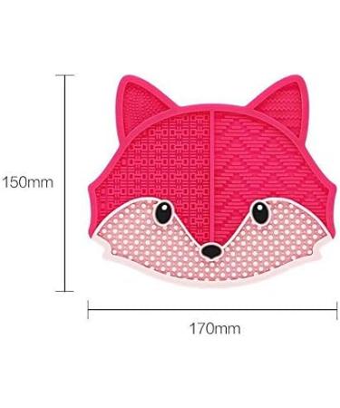 Silicone Brush Cleaner Pad - Fox Style | Pink Color - Makeup Brushes Cleaning Tool - Buy Online on GoSupps.com