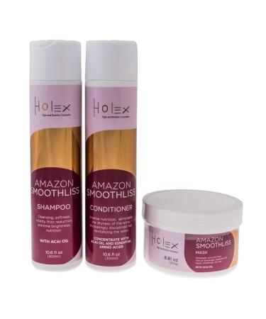 Amazon Smoothliss made with Acai Oil and Essential Amino Acids - Softness Vitality Frizz Reduction Extreme Brightness Intense Nutrition Revitalizing The Wires.( Shampoo Conditioner & Hair Mask )