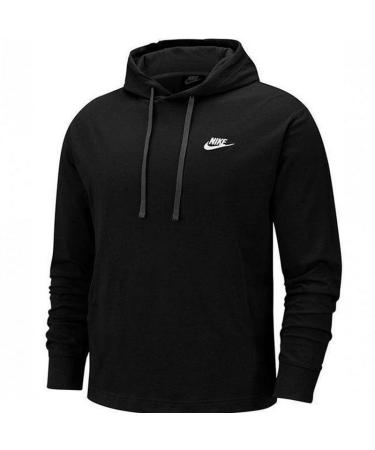 Nike Men's NSW Club Pullover Hoodie Jersey Black/White Medium