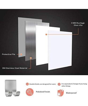 Yilin 2 Pack Razor Hanger Stand - Self Adhesive Stainless Steel Utility Holder for Heavy Duty Storage - Buy Online on GoSupps.com