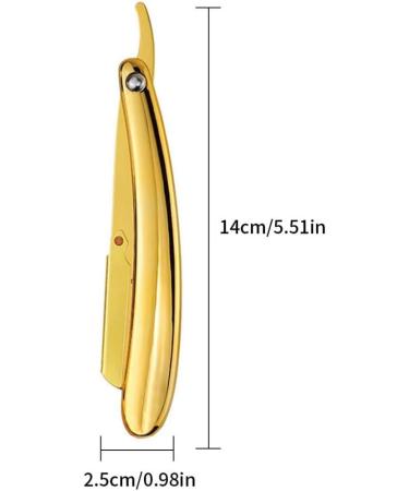 Manual Razor with Folding Handle - Barber Shaving Tool & Hair Clipper - Golden Finish (No Shaving Disc) - Buy Online on GoSupps.com