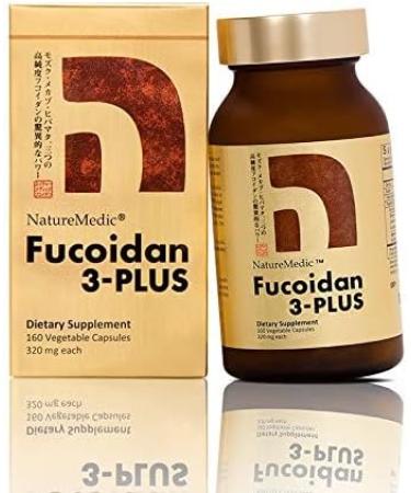 NatureMedic Fucoidan 3-Plus Brown Seaweed Immunity Supplement with Three Types of High Purity Fucoidan Organic Mekabu Fucus Mozuku Agaricus 160 Vegetable Capsules Made in Japan (1 Bottle) - Buy Online on GoSupps.com