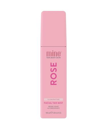 Minetan Rose Face Tan Mist | Clear Facial Self Tanning Mist - Gradual Daily Sunless Tan Spray Infused wtih Soothing Rose Water & Vitamin C Hydrating Golden Glow Finish 3.38 Fl Oz Rose Water Facial Tan Mist