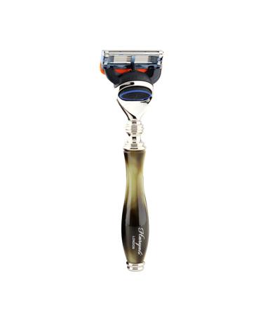 Haryali London 5 Edge Shaver | Synthetic Horn Handle | Men's Beard & Mustache Safety Razor - Buy Internationally - Buy Online on GoSupps.com