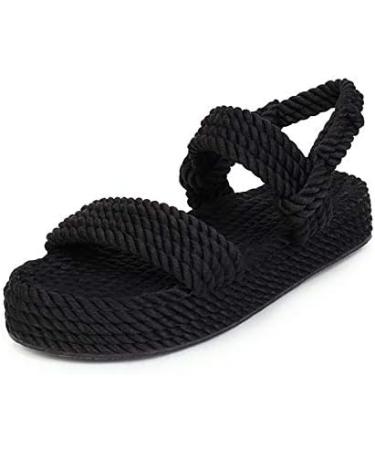 Creev Summer Flat Sandals for Women - Comfortable Rope Beach Wedge Flip Flops (Size 6) - Buy Online on GoSupps.com