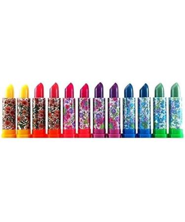 Princessa Aloe Mood Lipstick 2 Set - 12 Assorted Lipsticks, Pack of 2 - Flower Design - Buy Online on GoSupps.com